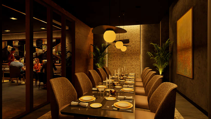 Michelin-starred chef Chapel Hill restaurant Ayra design rendering