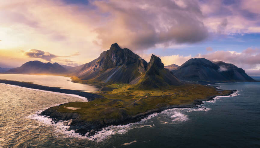 Eystrahorn is a dramatic and visually striking mountain located on the southeastern coast of Iceland.